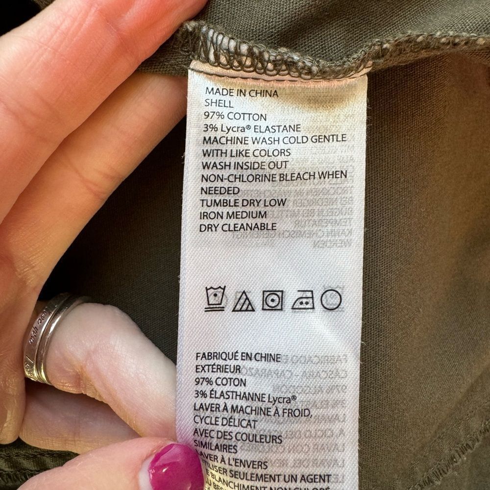 PrAna Mayve Army Green Military Style Full Zip Cotton Utility Jacket Size L - Picture 12 of 16